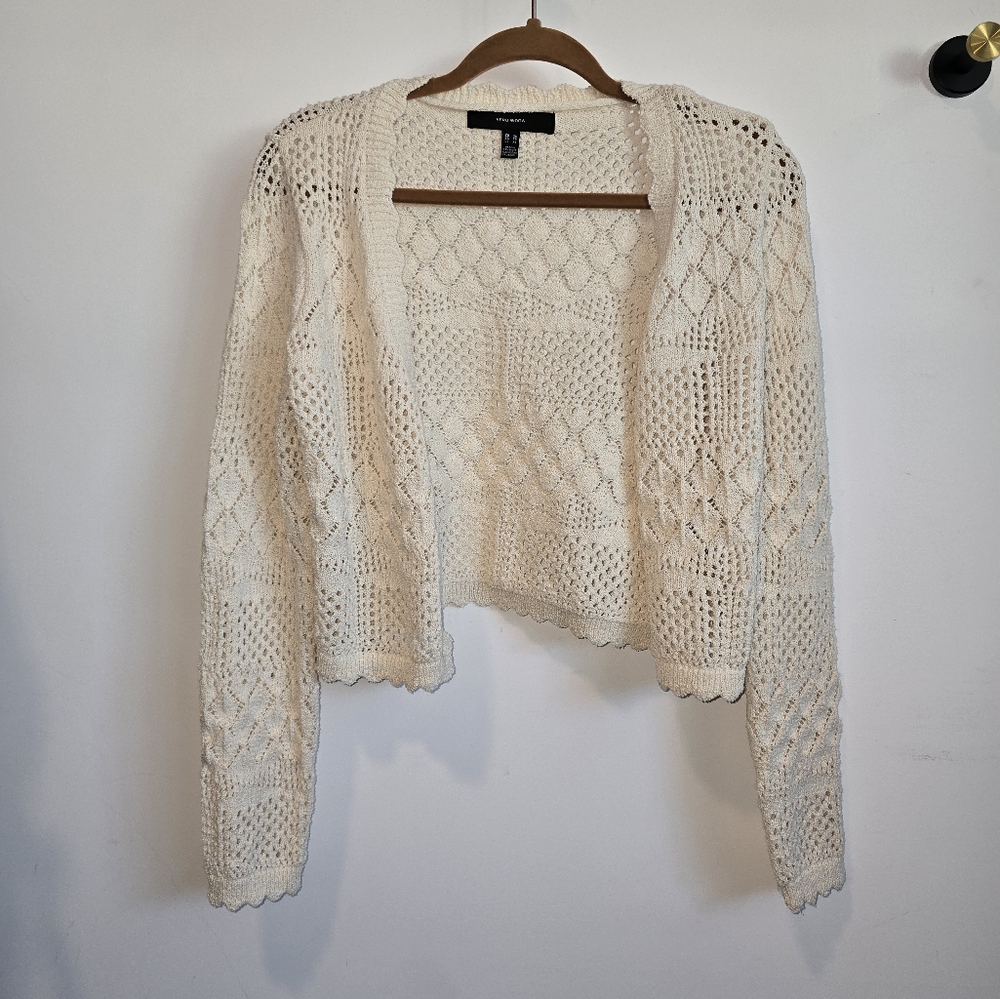 Cream Crochet Cardigan